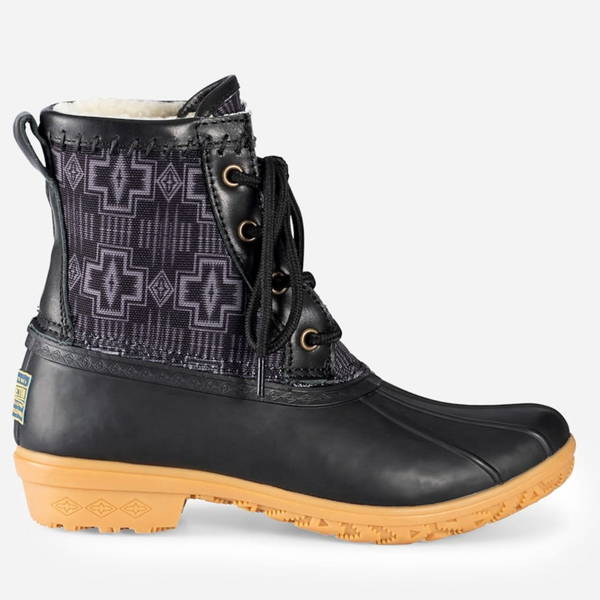 Pendleton Women’s Classic Harding Print Duck SRT Boot in Black
