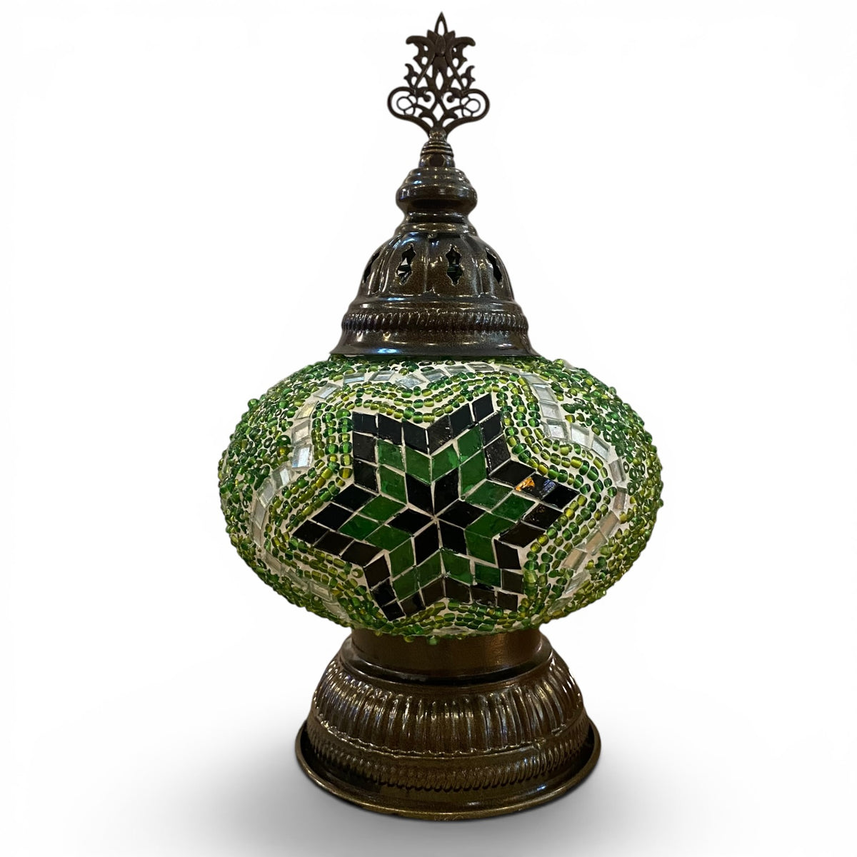 7” Turkish Table Lamp Green