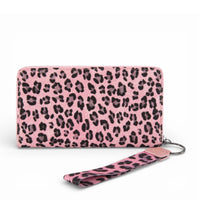 Leopard Print Zip Wallet Wristlet