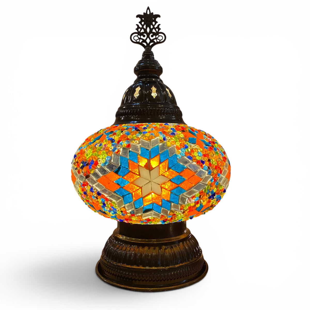 7” Turkish Table Lamp Multicolored