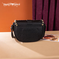 Trinity Ranch Western Cowhide Saddle Crossbody