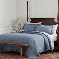 Sadie Stonewashed Paisley Ruffled Lightweight Quilt Set