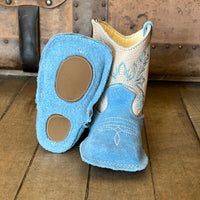 Suede Infant Cowboy Boots Sky Blue