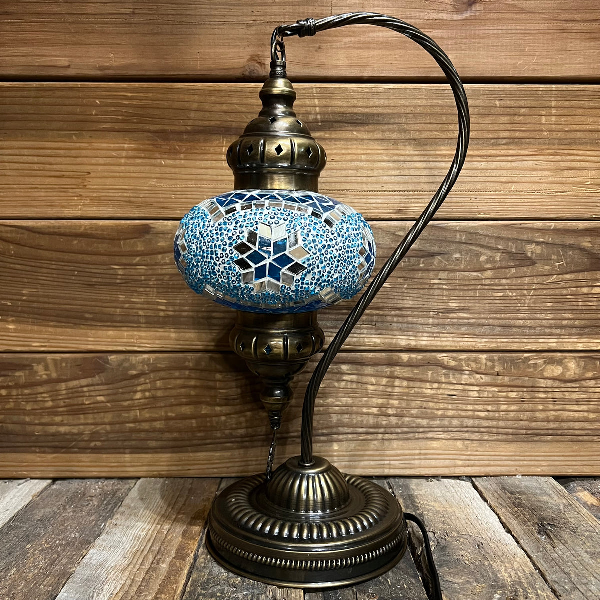 Handmade Half a Heart Turkish Lamps - Light Blue