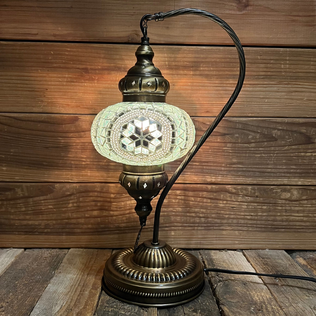 Handmade Half a Heart Turkish Lamps - White