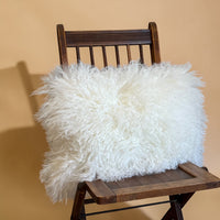 Tibetan Lamb Fur Pillow - White