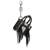 Wrangler Cowhide Mini Fringe Tote Bag Keychain
