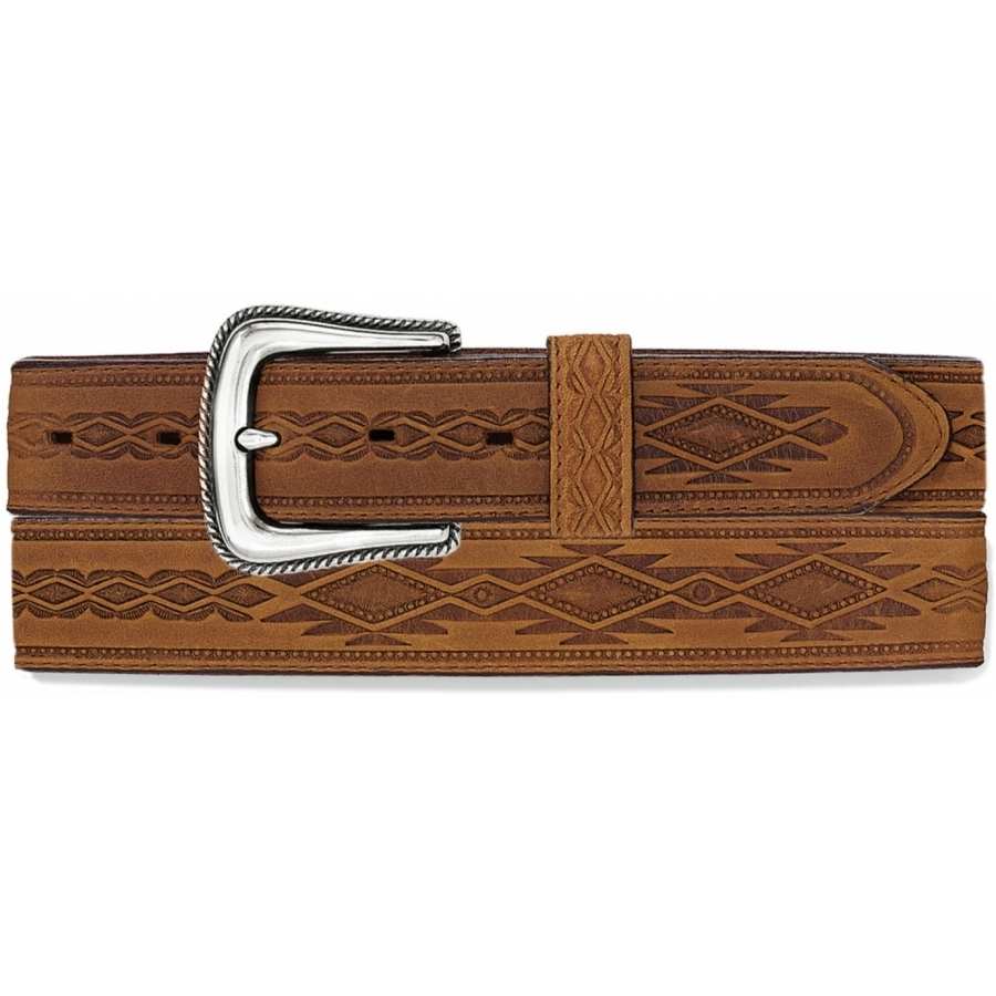 Tony Lama Navajo Blanket Brown Tooled Belt