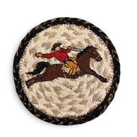 Hand Stenciled Wicker Mat 7 Inch