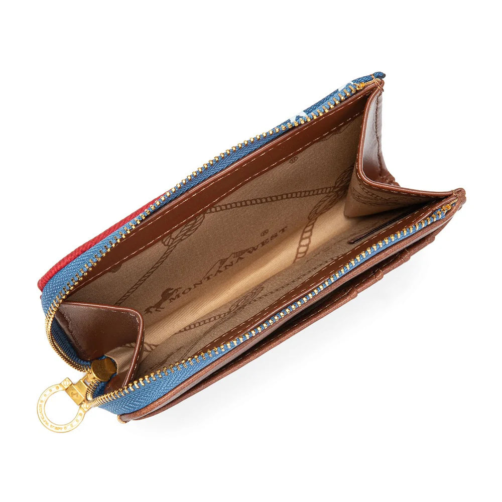 Montana West American Flag RFID Zip Around Wallet