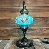 Handmade Half a Heart Turkish Lamps - Light Blue