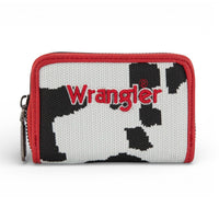 Small Cow Print Zip Wallet In Red