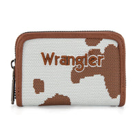 Wrangler Small Cow Print Zip Wallet