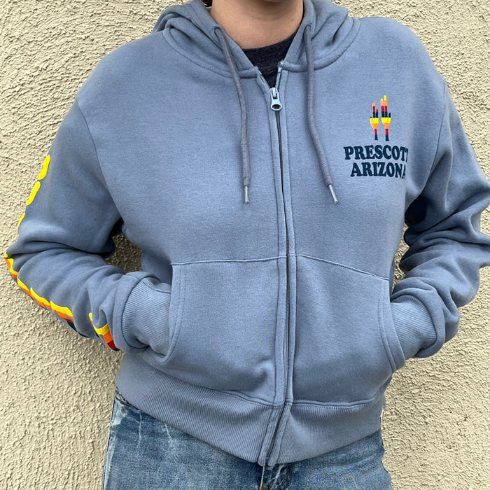 Rainbow Cropped Prescott Arizona Zip Up Hoodie