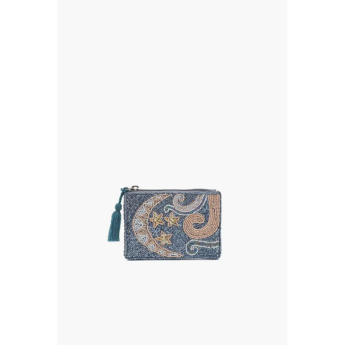 Celestial Embellished Mini Pouch - Moon and Stars