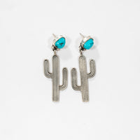 Sterling Silver Saguaro Cactus Earrings Dangle earrings