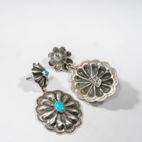 Double Concho Sterling Silver Patina Earrings