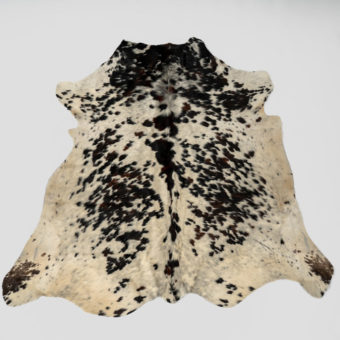 Large Cowhide White Dark Brown and Black