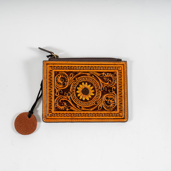 card holder leather hand tooled