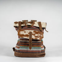 Cowhide Fold-Over Backpack