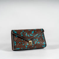 Dark Brown Leather Hand-Tooled Bag