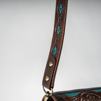 Dark Brown Leather Hand-Tooled Bag