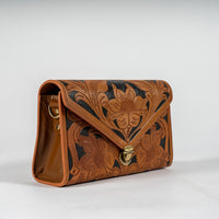 Circle Hand-Tooled Bag leather