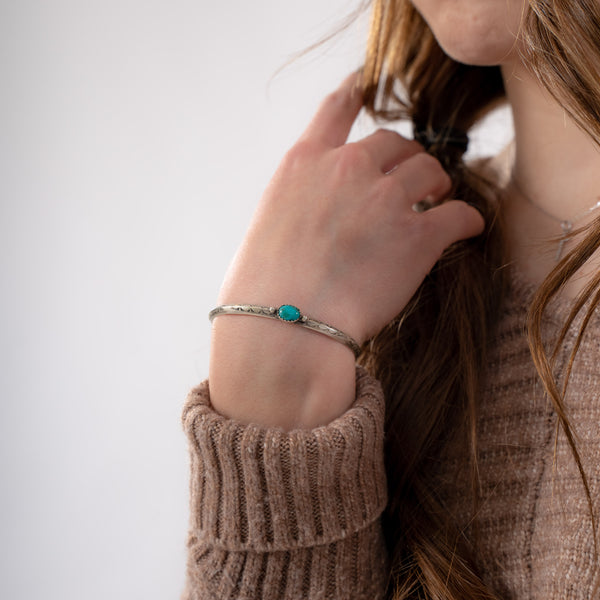 Handcrafted Turquoise and Sterling Silver Bracelet
