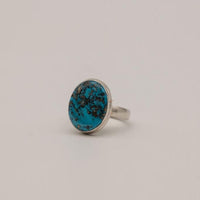 Large Turquoise and Sterling Silver Rings- Size 9