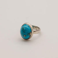 Large Turquoise and Sterling Silver Rings- Size 6