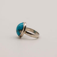 Large Turquoise and Sterling Silver Rings- Size 6