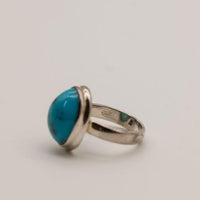 Large Turquoise and Sterling Silver Rings- Size 6