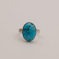 Large Turquoise and Sterling Silver Rings- Size 10