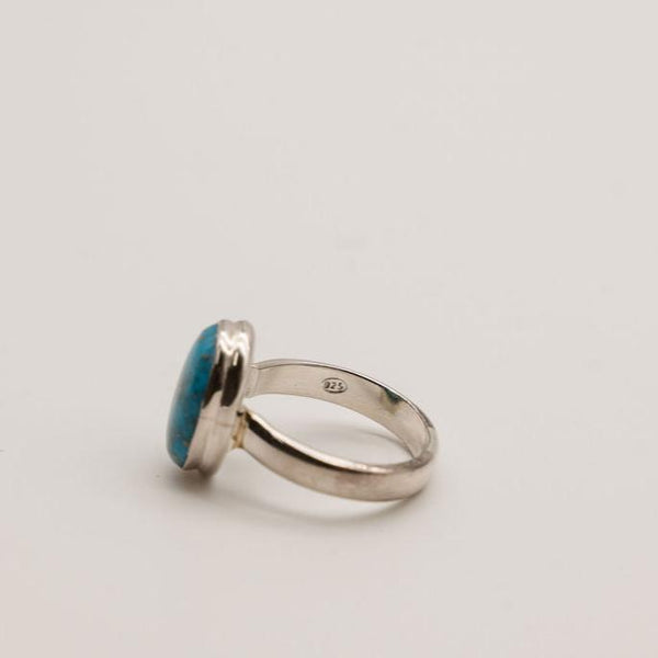 Large Turquoise and Sterling Silver Rings-Size 7