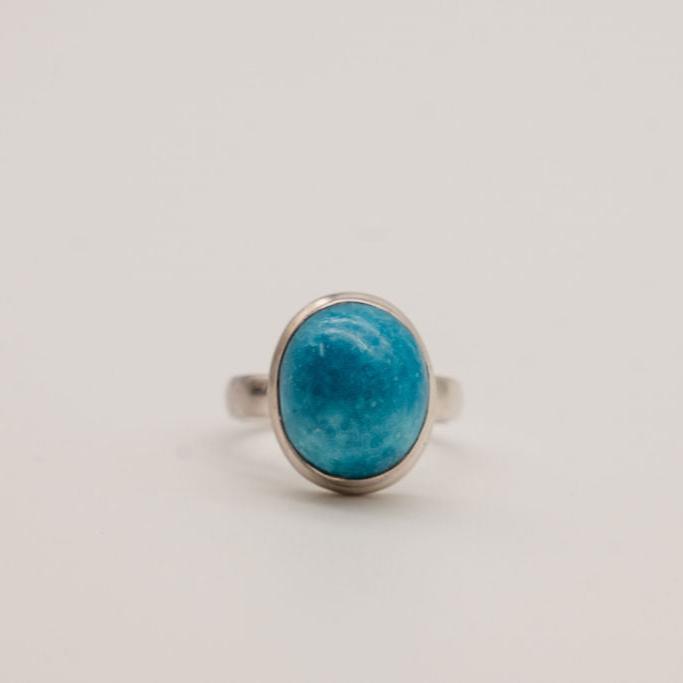 Large Turquoise and Sterling Silver Rings- Size 8