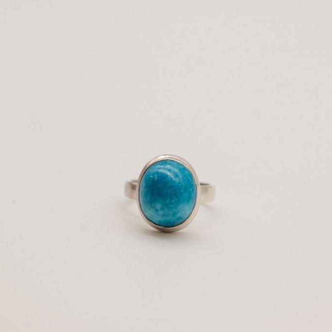 Large Turquoise and Sterling Silver Rings- Size 8