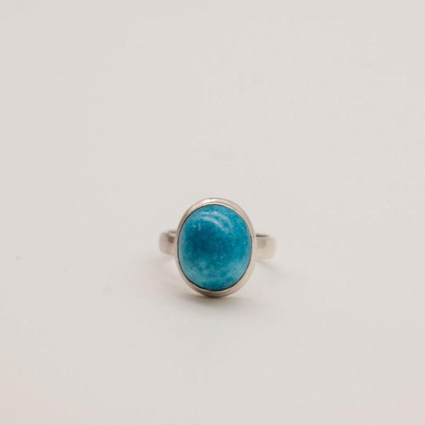 Large Turquoise and Sterling Silver Rings- Size 8