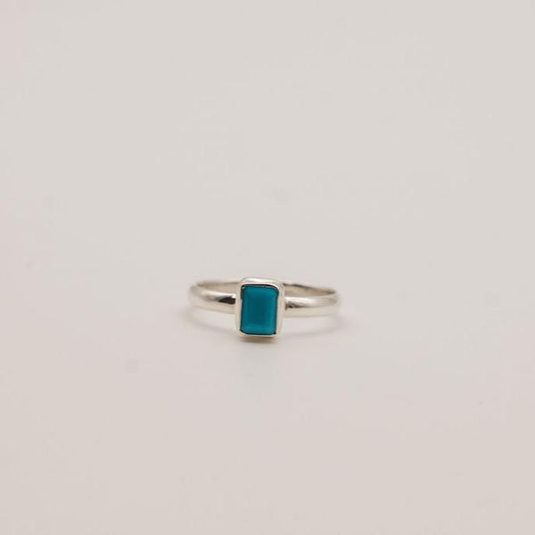 Small Turquoise and Sterling Silver Rings- Size 10