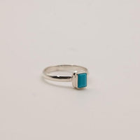 Small Turquoise and Sterling Silver Rings- Size 10