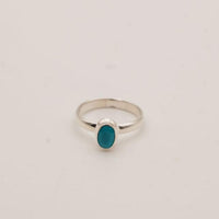 Small Turquoise and Sterling Silver Rings- Size 7