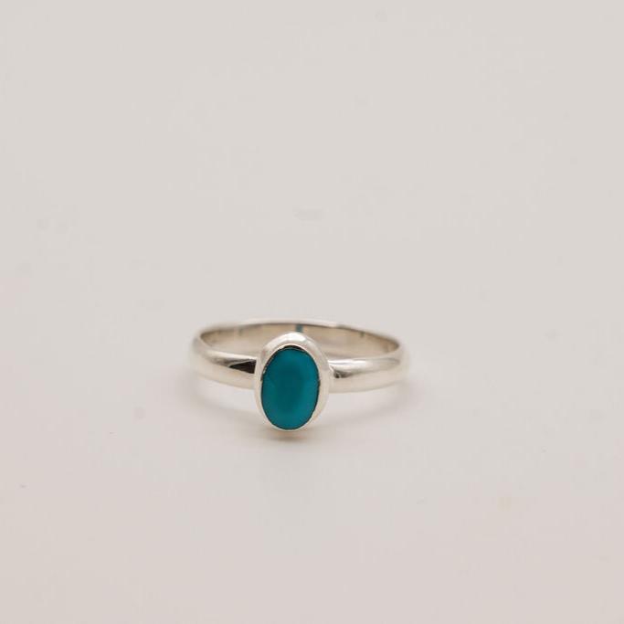 Small Turquoise and Sterling Silver Rings- Size 7