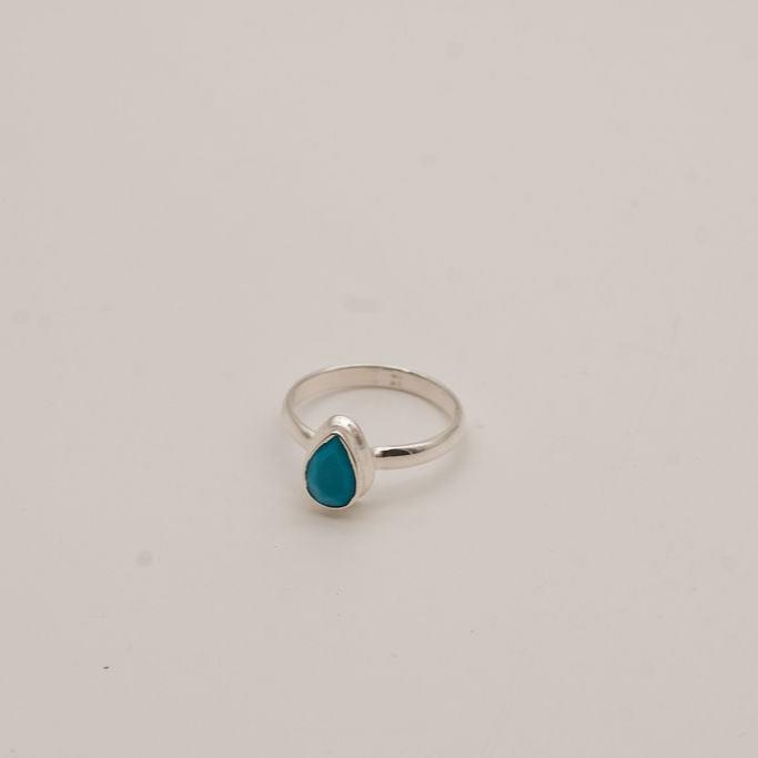 Small Turquoise and Sterling Silver Rings- Size 8