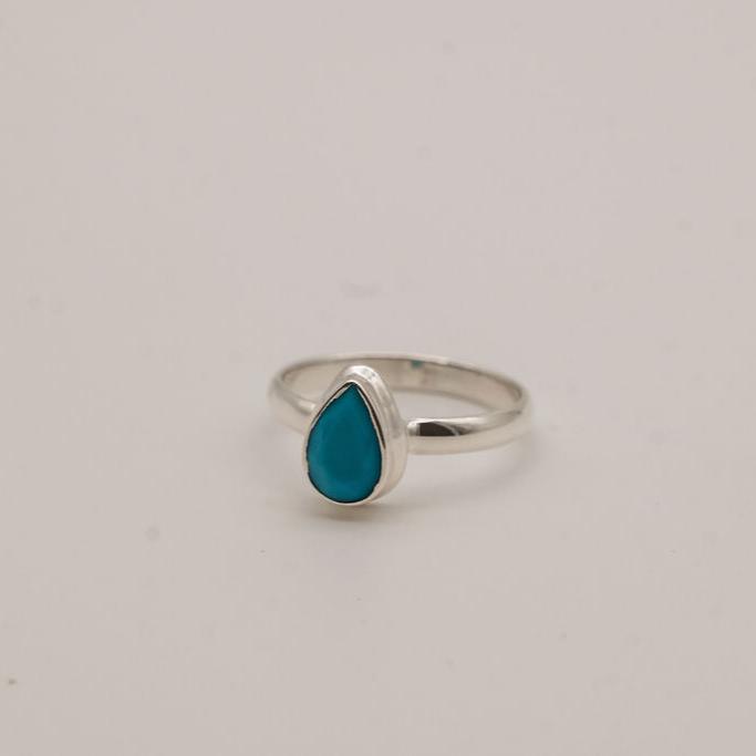 Small Turquoise and Sterling Silver Rings- Size 8