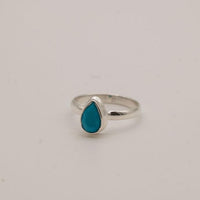 Small Turquoise and Sterling Silver Rings- Size 8