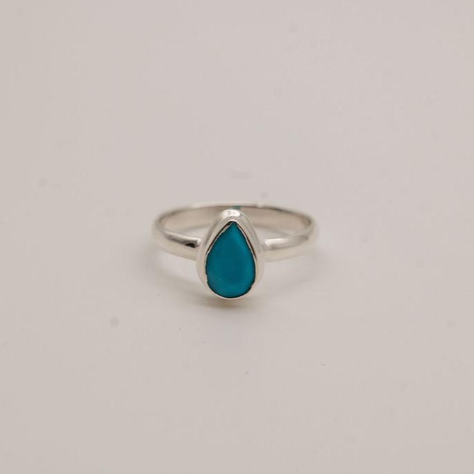 Small Turquoise and Sterling Silver Rings- Size 8