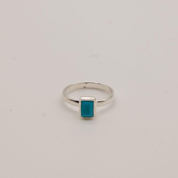 Small Turquoise and Sterling Silver Rings- Size 9