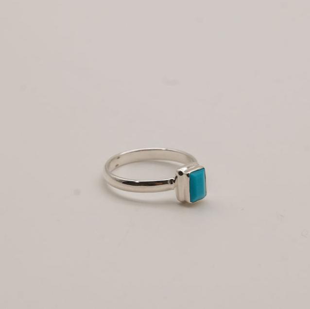 Small Turquoise and Sterling Silver Rings- Size 9