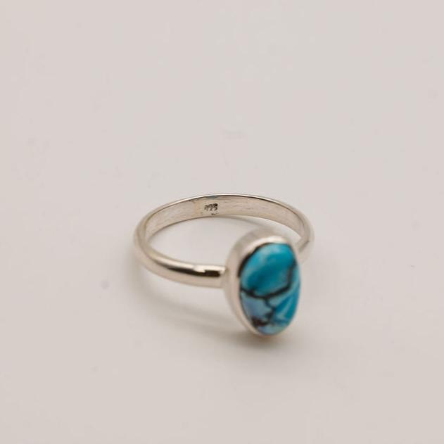 Golden Hill Turquoise Sterling Silver Ring- Size 8