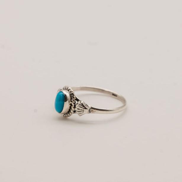 Arizona Turquoise and Sterling Silver Rings with Shell Detail