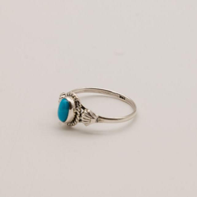 Arizona Turquoise and Sterling Silver Rings with Shell Detail